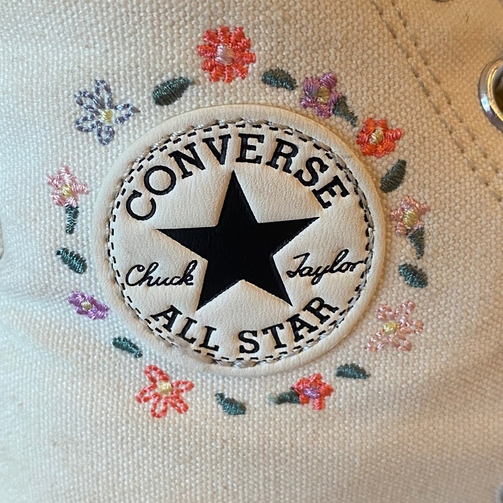 Converse Chuck Taylor All Star‎ High Top Embroidered Floral Sneakers Size 6 - Picture 5 of 10